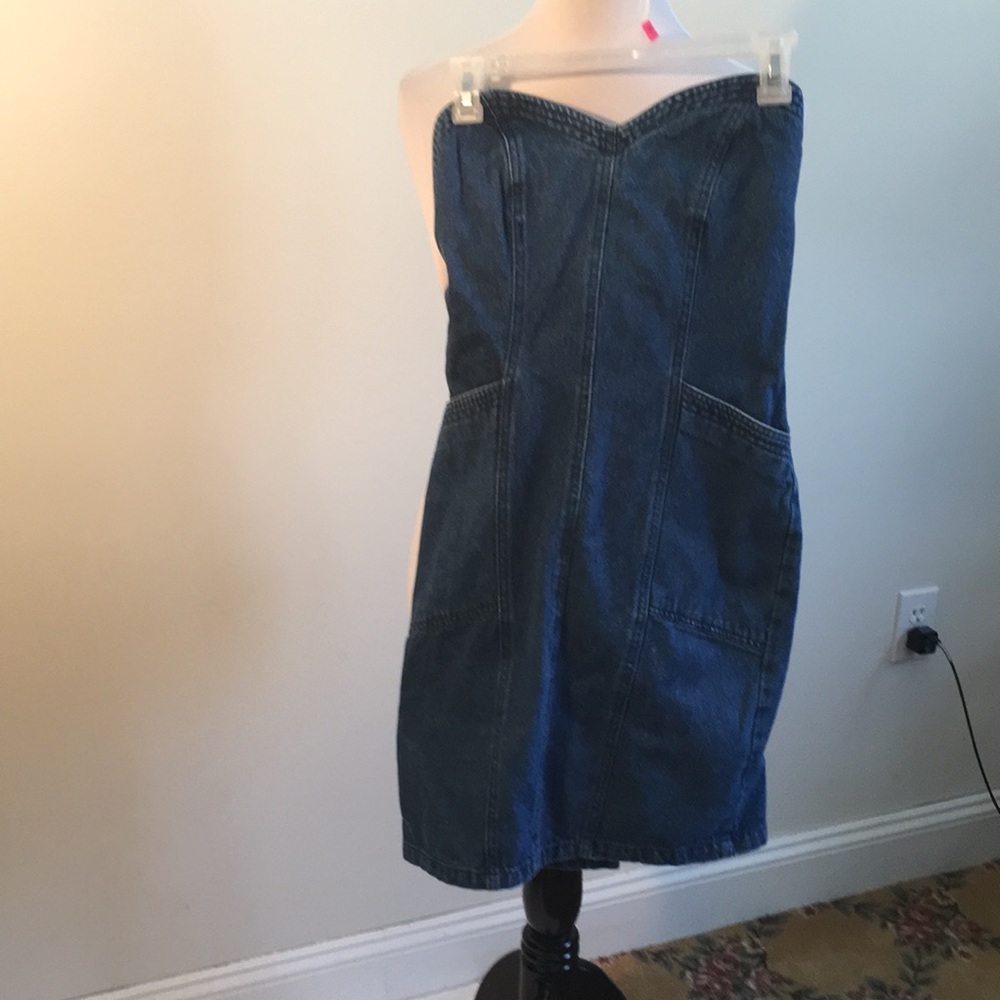 Vintage Avon strapless denim dress